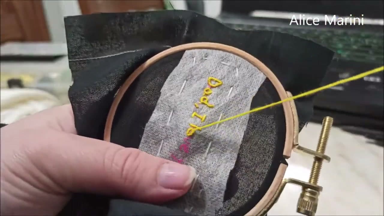 Step 6: Keep the Back of the Fabric Tidy - How to Make an Embroidered Father's Day Card