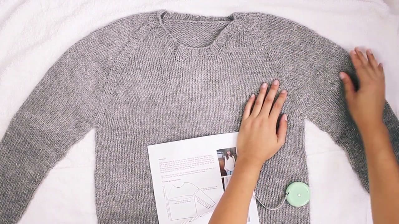 Step 6: Push the Shoulder Fabric Into Shape and Pat It Flat - How to Block Knitting