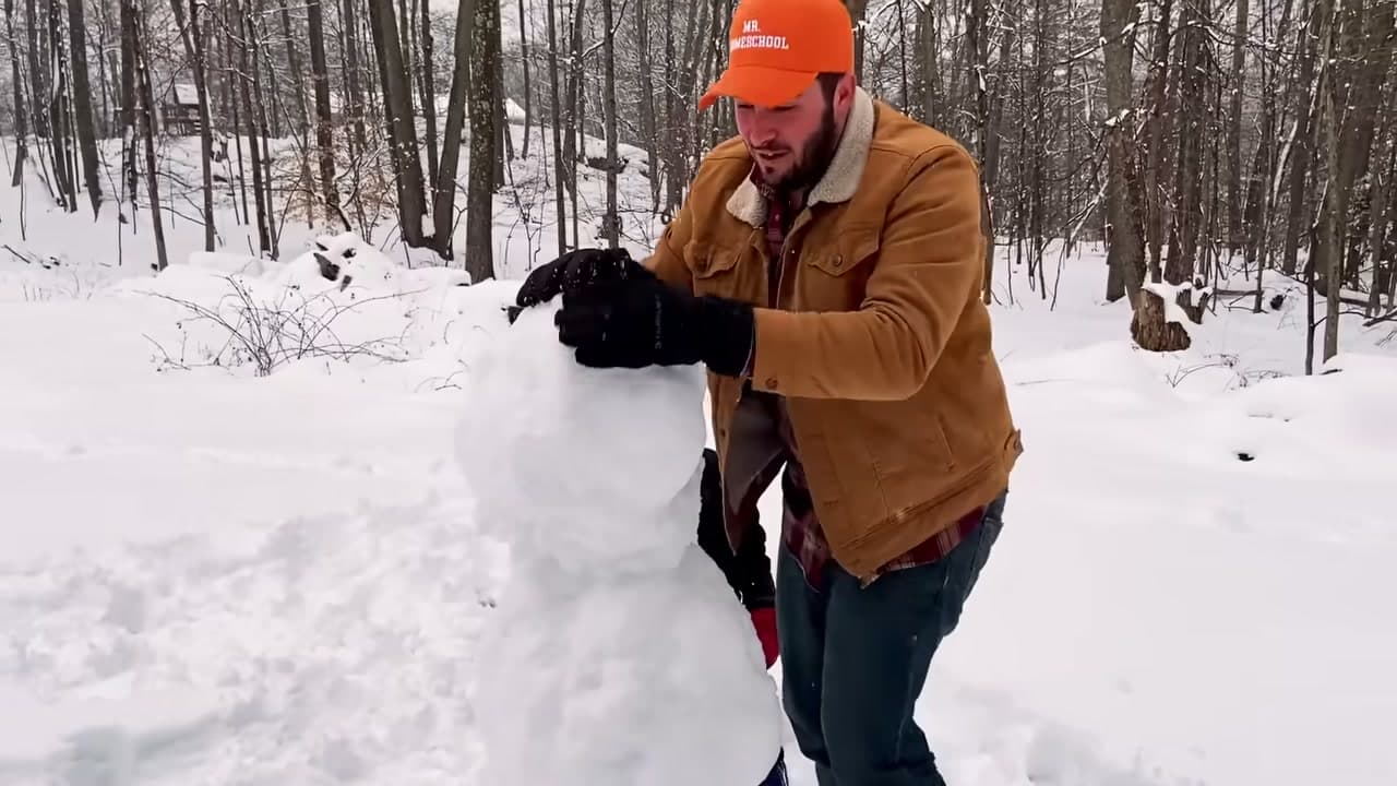 Step 4: Set the Snowman's Head on Top - How to Make a Snowman