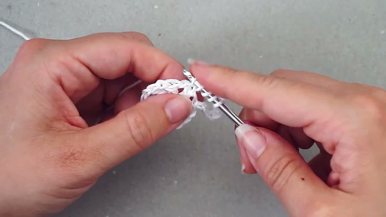 Step 3: Step 3: Work 8 double crochet spokes into the ring