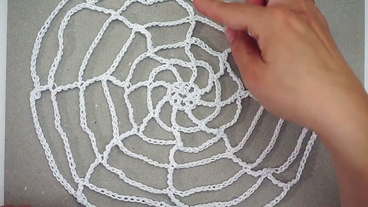 The finished result: How to Crochet a Spider Web (Halloween Decor)