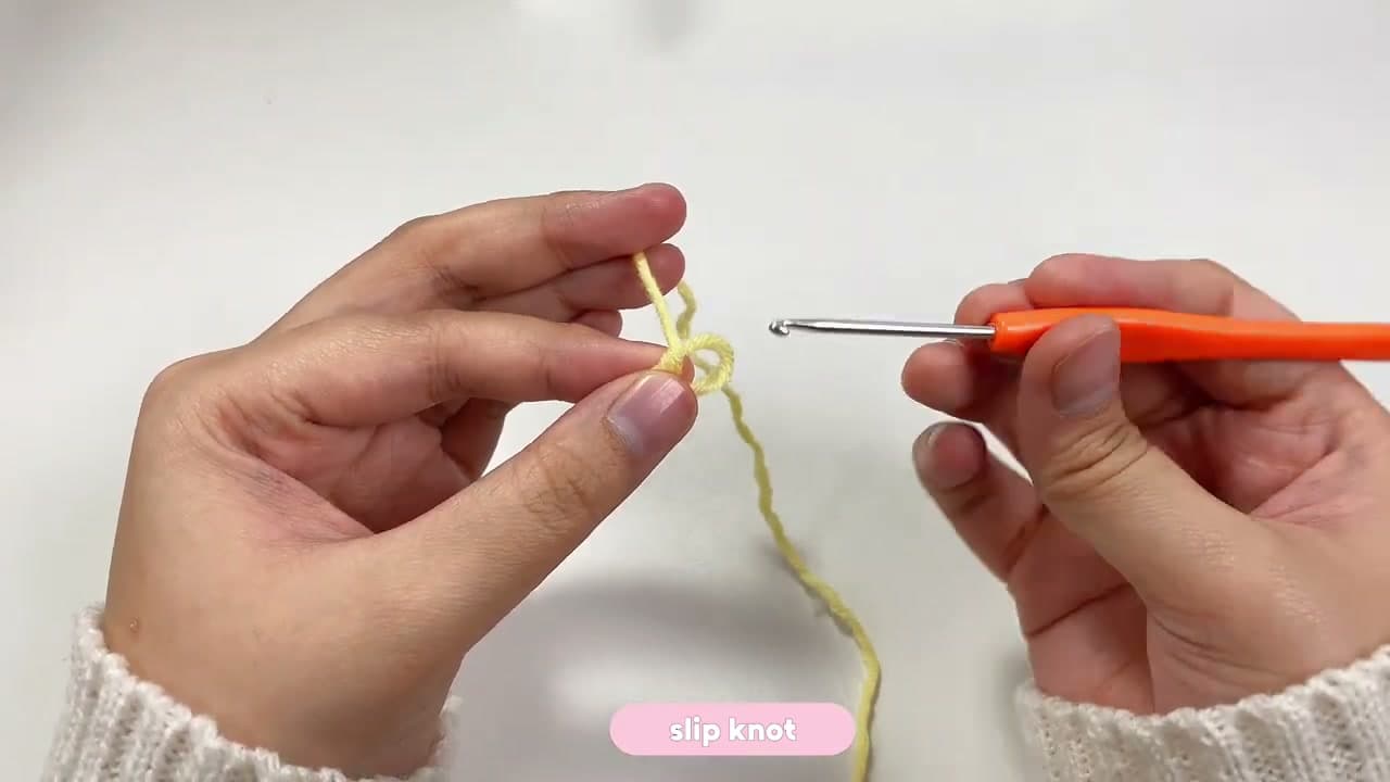 Step 1: Step 1: Slip Knot and Foundation Chain