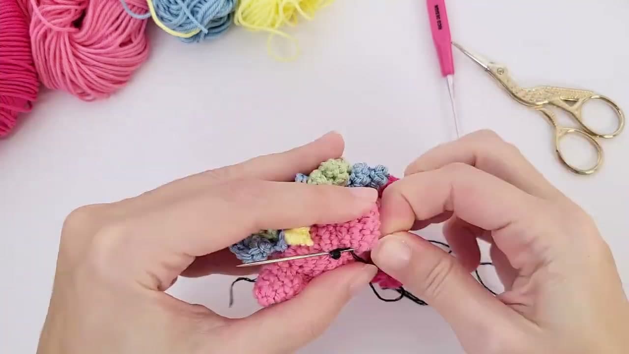 Step 7: Embroider the Eyes and Face - How to Crochet a Unicorn (Beginner Amigurumi)