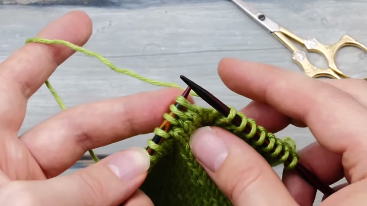 Step 7: Slide the Right Needle Through Three Stitches at Once - How to Decrease in Knitting - K2tog, SSK and Two More