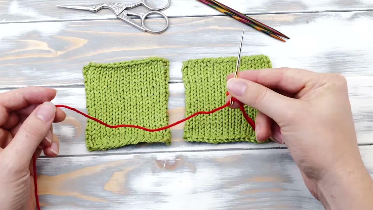 Step 3: Thread the Seaming Yarn onto a Tapestry Needle - How to Mattress Stitch Two Knitted Pieces Together