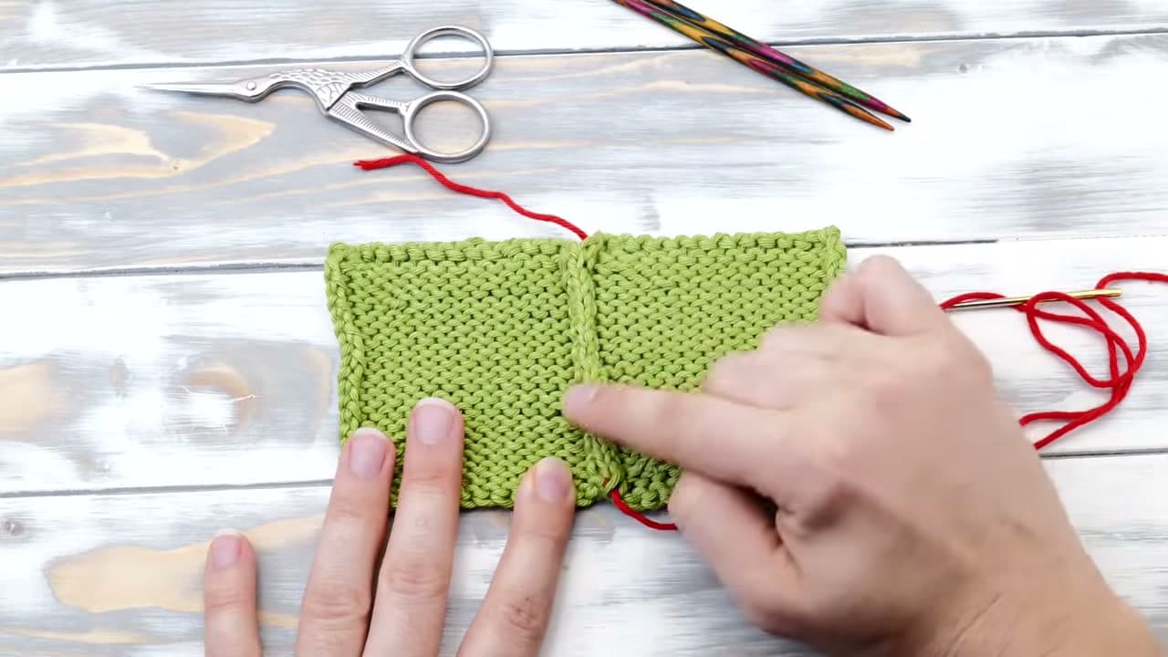 The finished result: How to Mattress Stitch Two Knitted Pieces Together