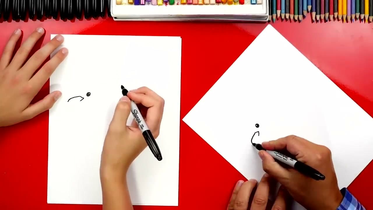 Step 2: Step 2: Add the beak with a sideways V