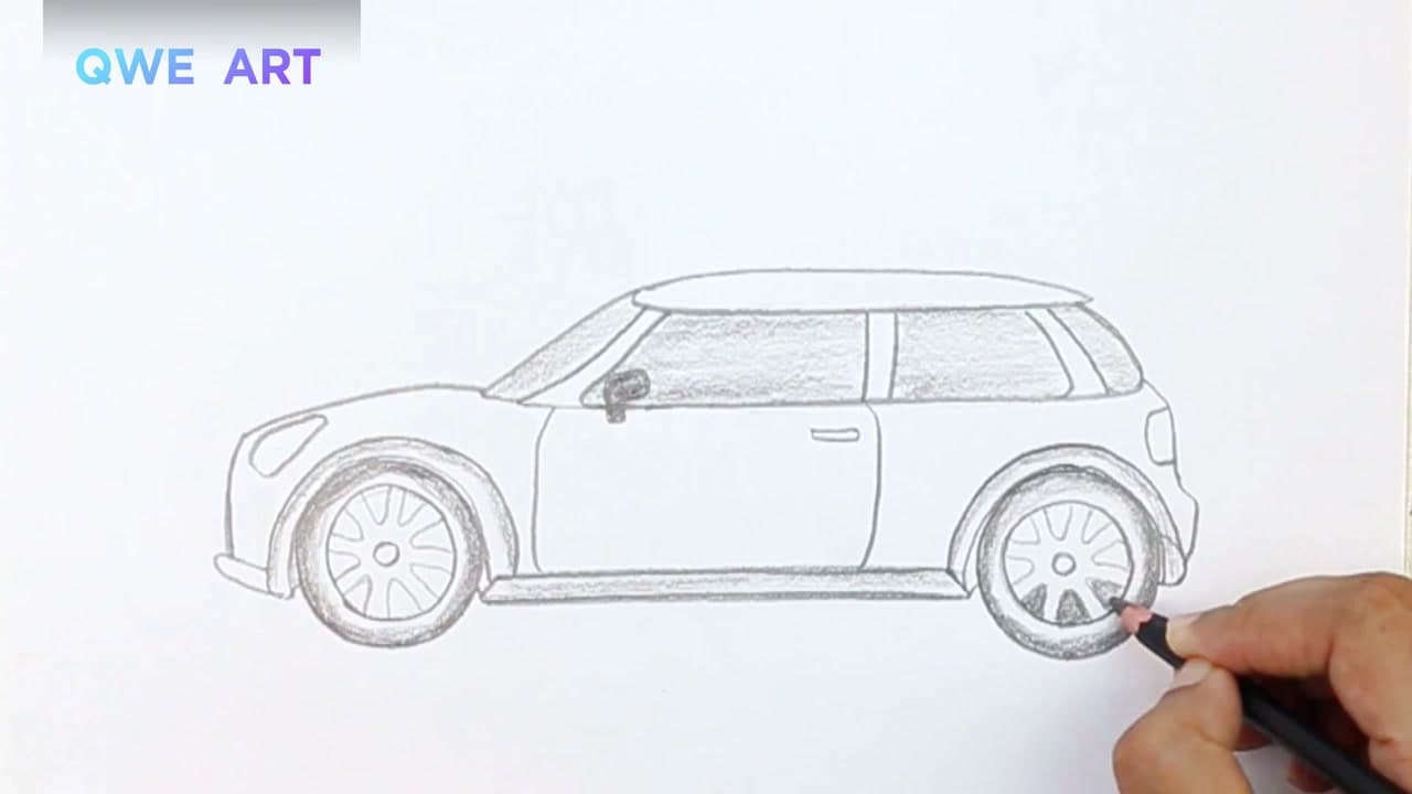 The finished result: How to Draw a Car (Step by Step Pencil Drawing Tutorial)