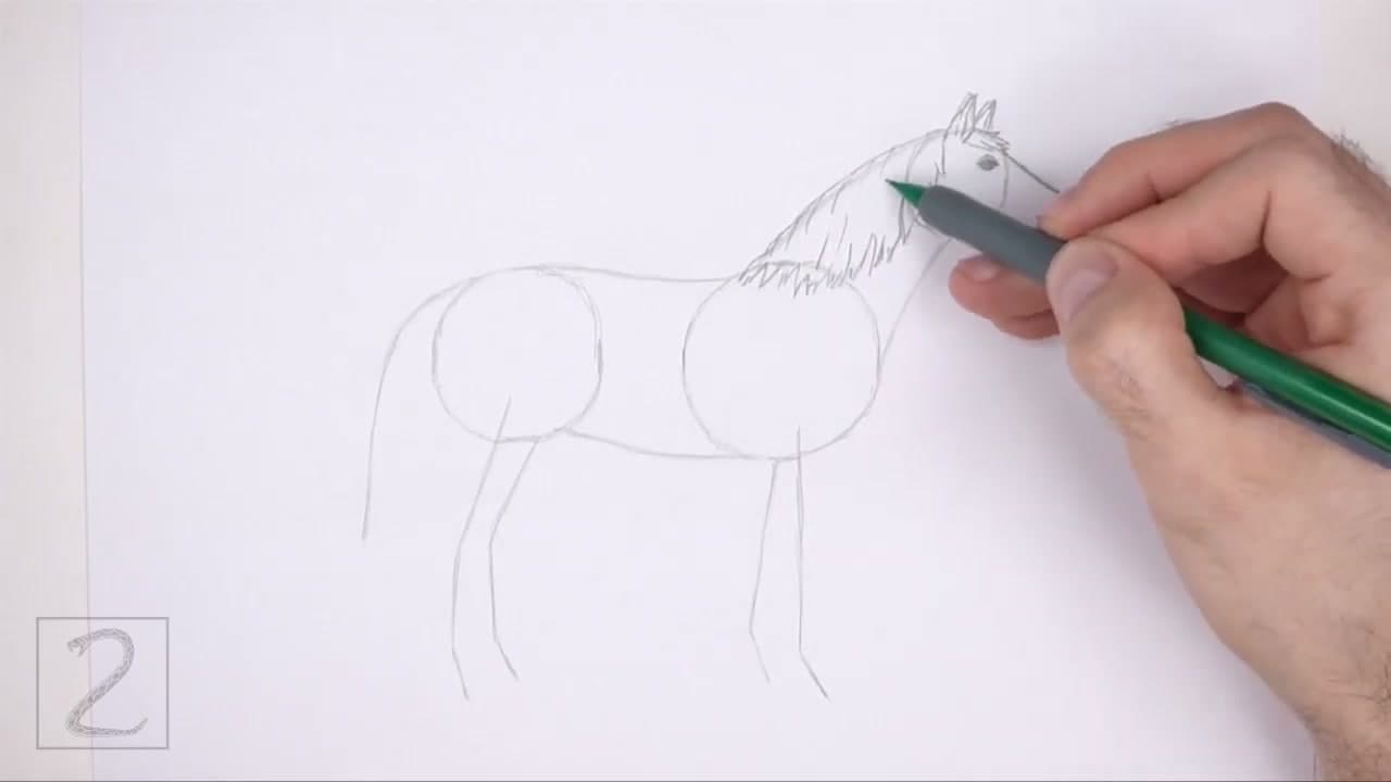 Step 5: Build the Mane in Clumps - How to Draw a Horse (Step by Step Pencil Tutorial)