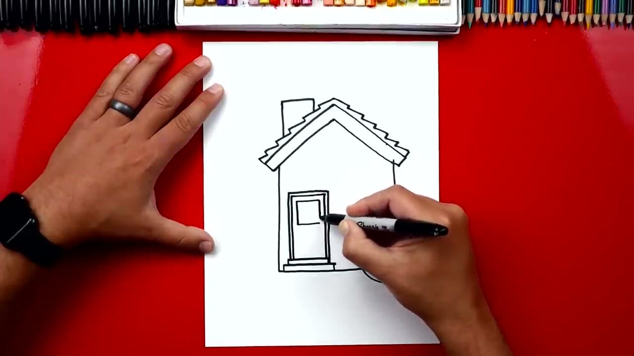 Step 5: Step 5: Draw the Front Steps and the Door