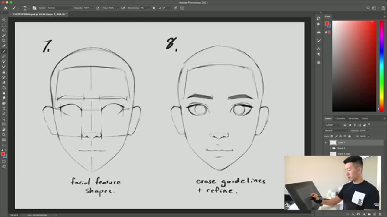 Step 5: Step 5: Place the Eye Corners (One Eye-Width Apart)