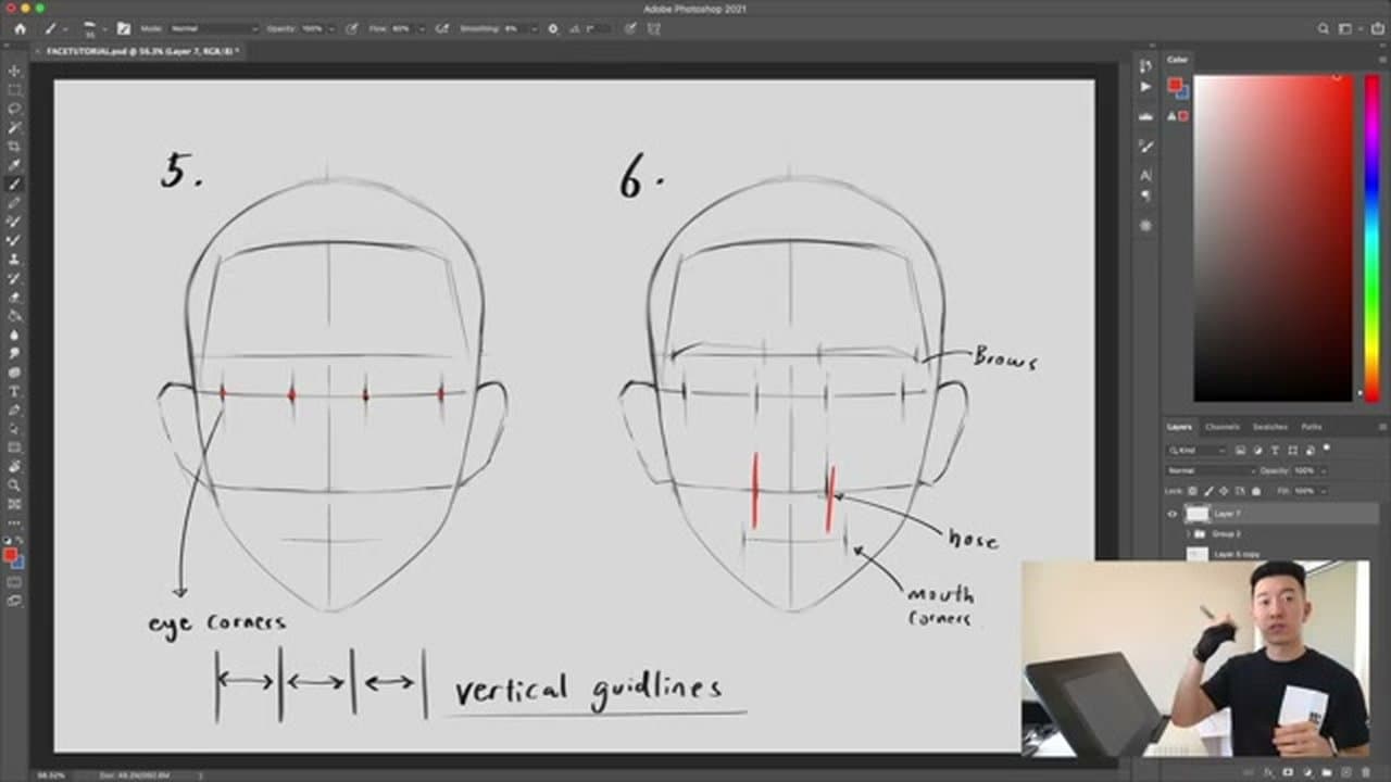 Step 6: Step 6: Mark Nose Edges and Mouth Corners