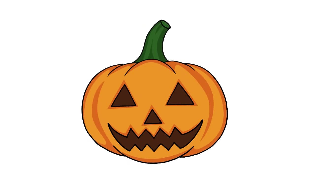 How to Draw a Pumpkin - Easy Jack-O'-Lantern in 7 Steps