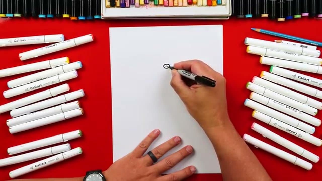 Step 2: Step 2: Draw the spiral center