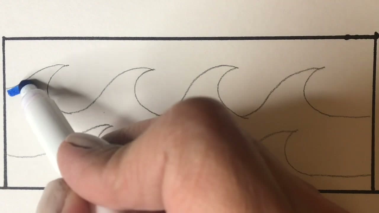 Step 2: Step 2: Connect the Curls Into Ocean Waves
