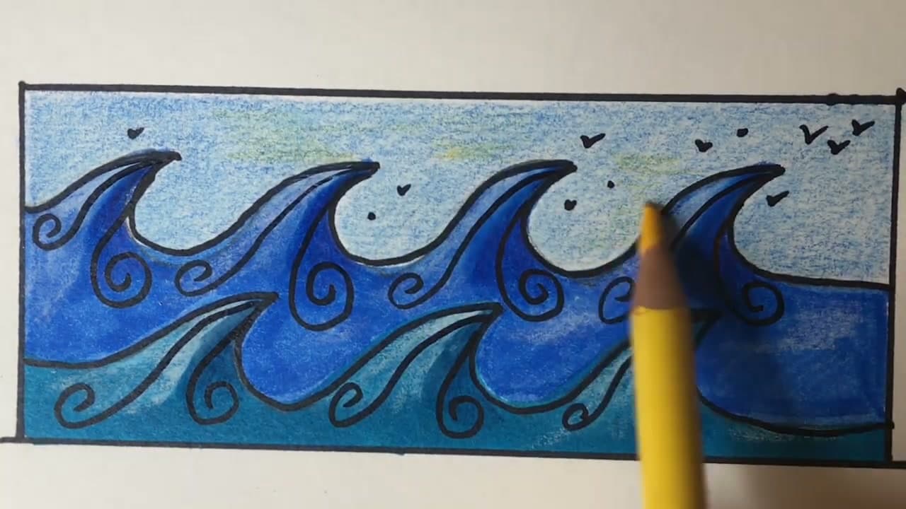 Step 7: Step 7: Draw Spiral Swirls and Birds