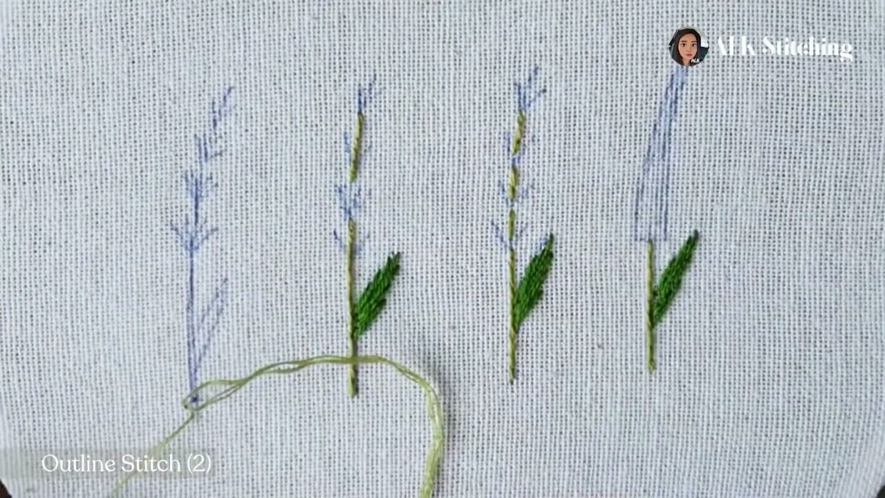 Step 3: Step 3: Stem Stitch the Main Stalk