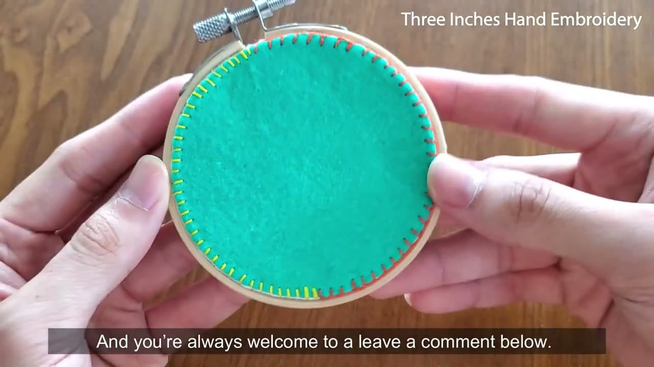Step 4: Method 2 Continued - Blanket Stitch the Felt to the Hoop