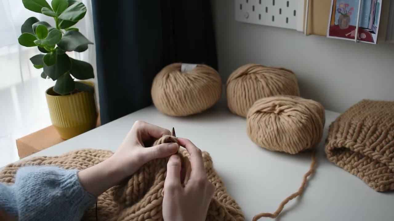 Step 6: Decrease the Sweater Shoulders Toward the Neck - How to Knit a Chunky Sweater for Beginners