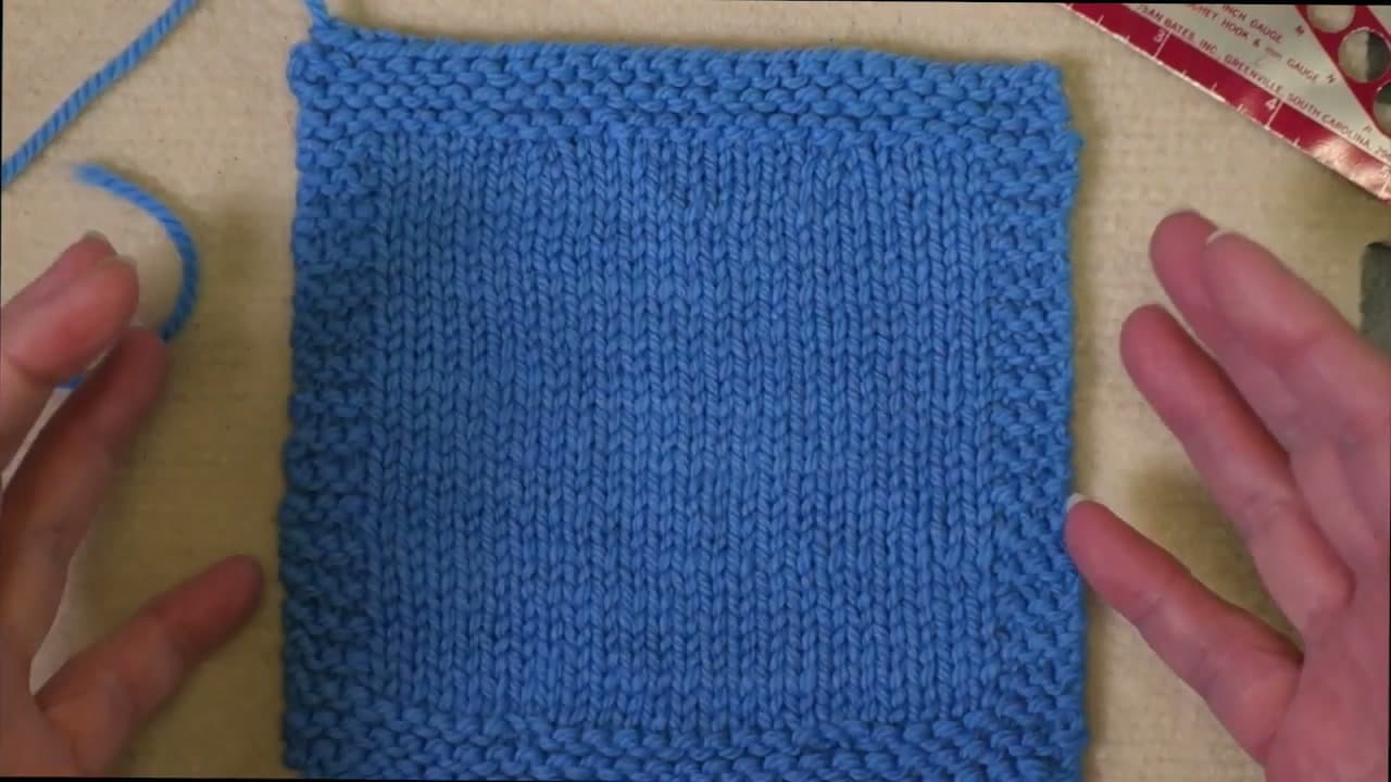 The finished result: How to Knit a Gauge Swatch That Measures True