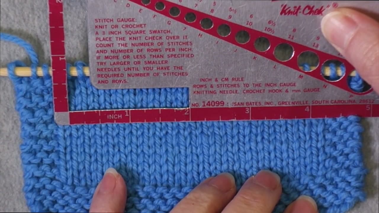 Step 5: Take a Preliminary Gauge Measurement on the Needle - How to Knit a Gauge Swatch That Measures True