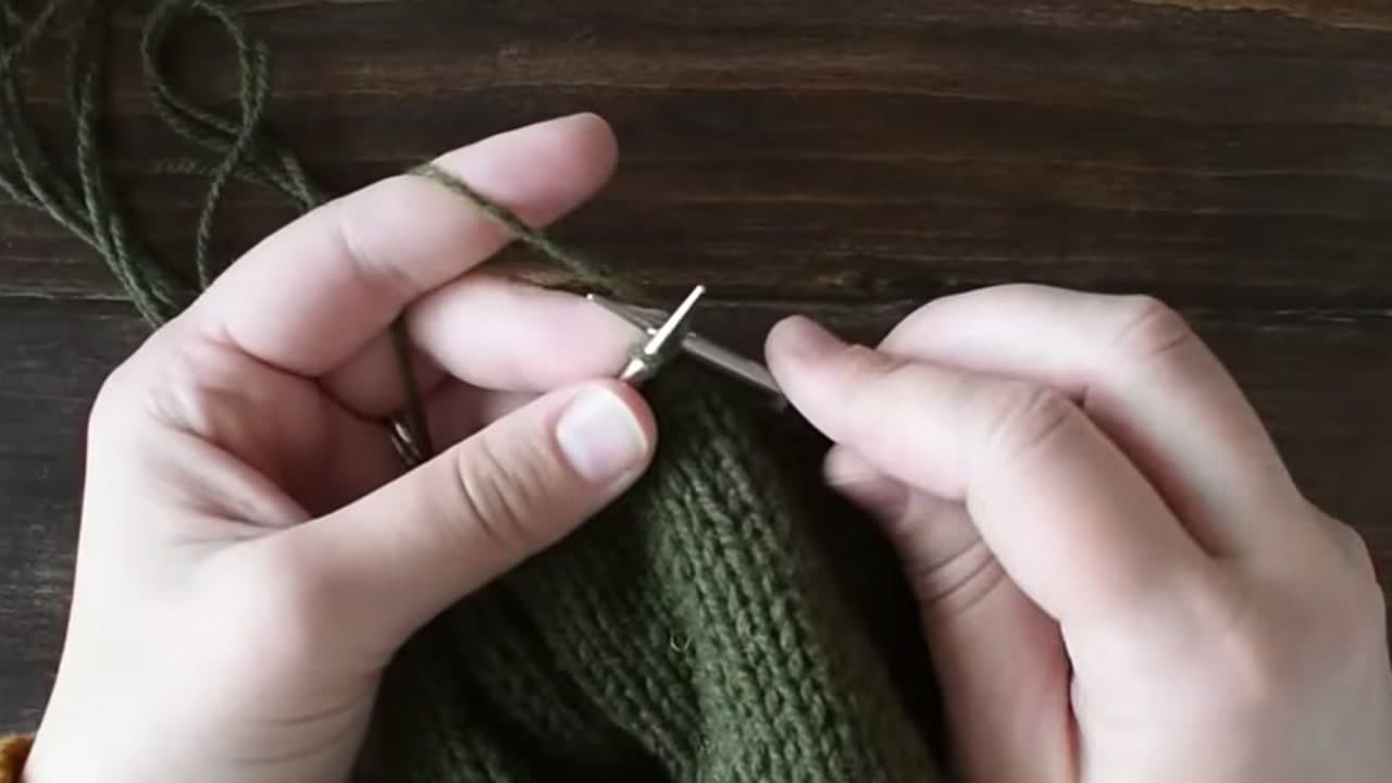 Step 4: Insert the Right Needle Into the First Stitch - How to Knit Continental Style for Faster, Smoother Knitting