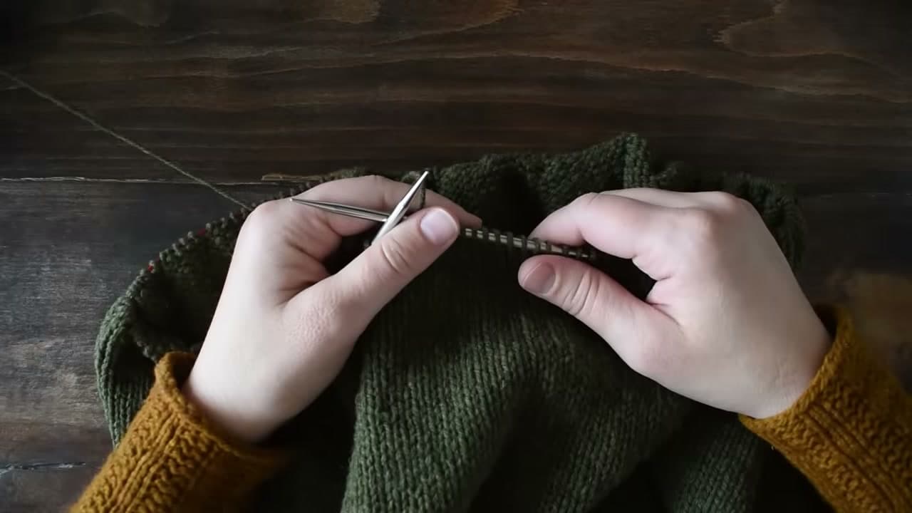 Step 8: Knit Rounds of Stockinette on Circular Needles - How to Knit Continental Style for Faster, Smoother Knitting