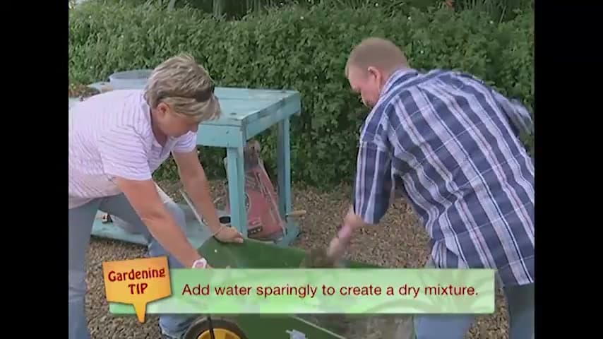 Step 2: Mix a Stiff, Dry Concrete - How to Make a Concrete Hanging Planter