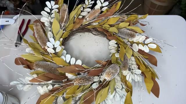 The finished result: How to Make a Fall Wreath (Easy 10-Minute Grapevine Wreath)