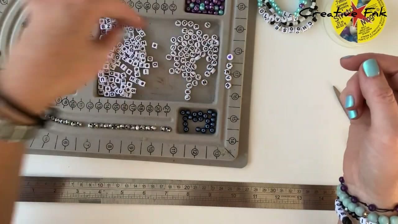 Step 1: Pick your word and pull your alphabet beads - How to Make a Letter Bead Friendship Bracelet