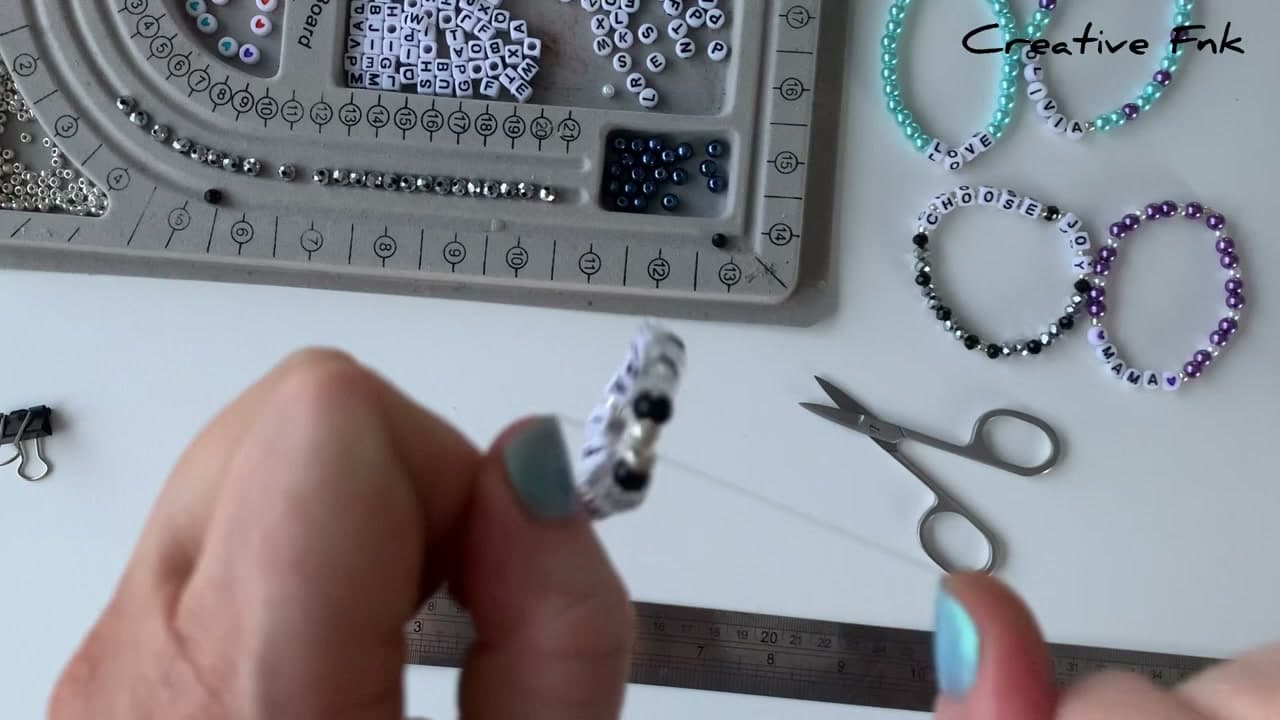 The finished result: How to Make a Letter Bead Friendship Bracelet