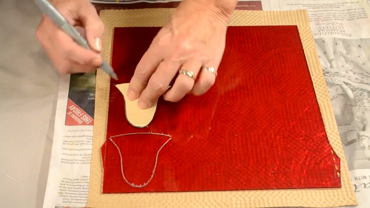 Step 1: Trace the Pattern onto the Glass - How to Make a Stained Glass Suncatcher