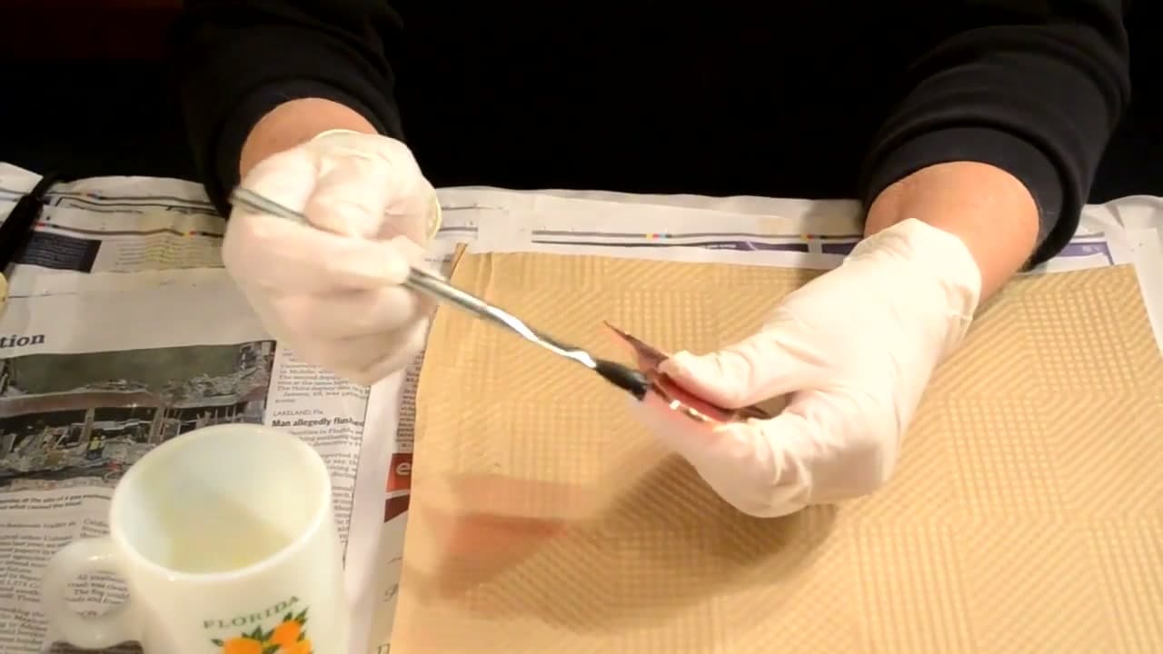 Step 5: Flux and Tin the Foil - How to Make a Stained Glass Suncatcher