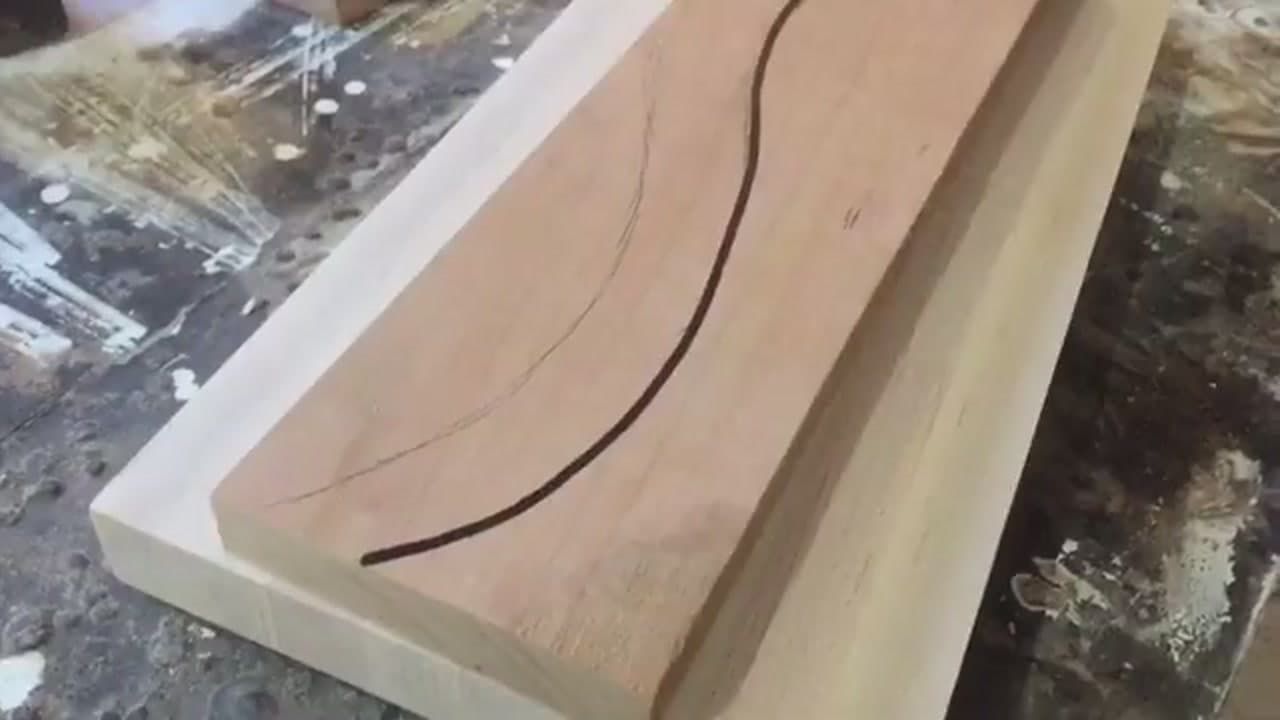 Step 2: Draw the River Curve - How to Make an Epoxy River Serving Board