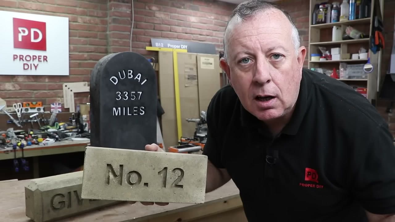 The finished result: How to Make Concrete House Numbers (DIY Address Sign)