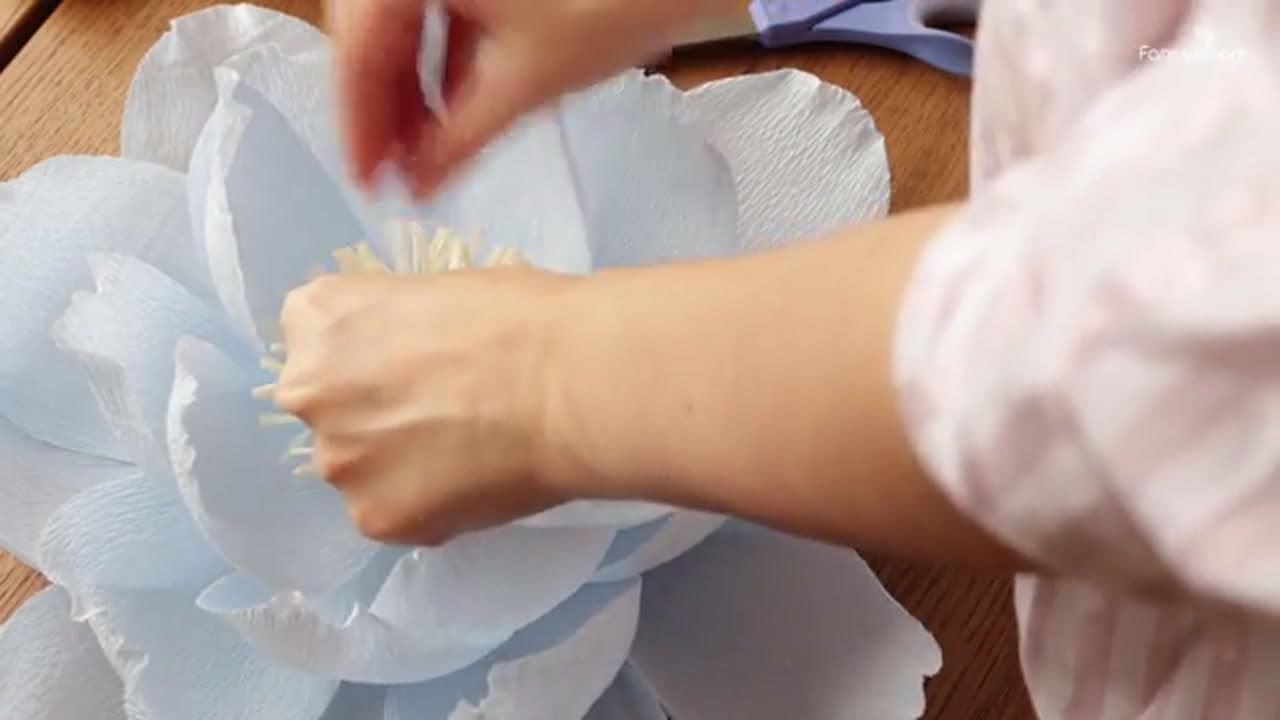 The finished result: How to Make Crepe Paper Flowers (Easy DIY Wall Flowers)