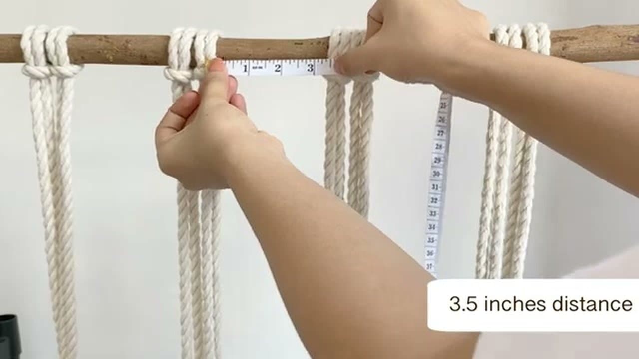 Step 4: Tie the First Square Knot Row