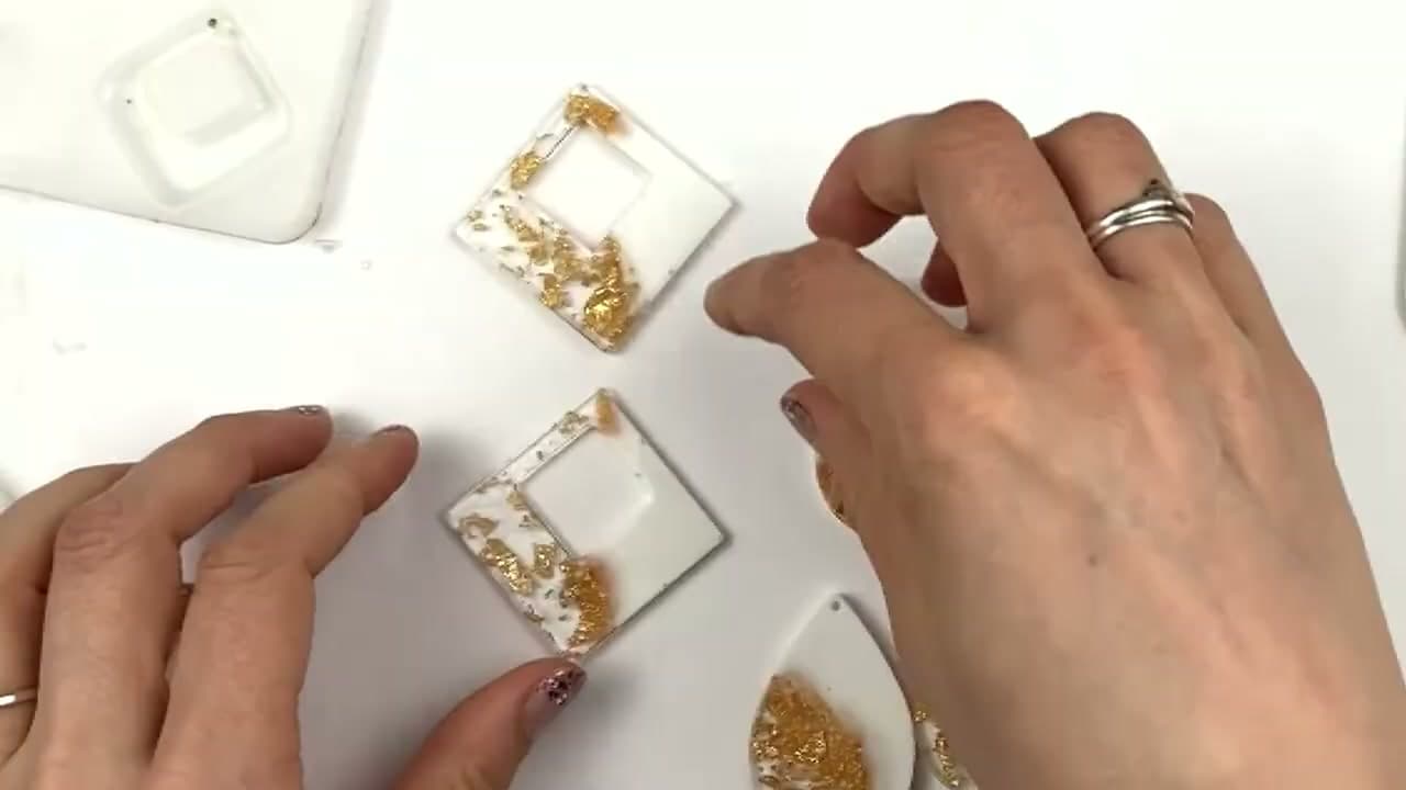 The finished result: How to Make Resin Earrings: Beginner DIY in 9 Easy Steps