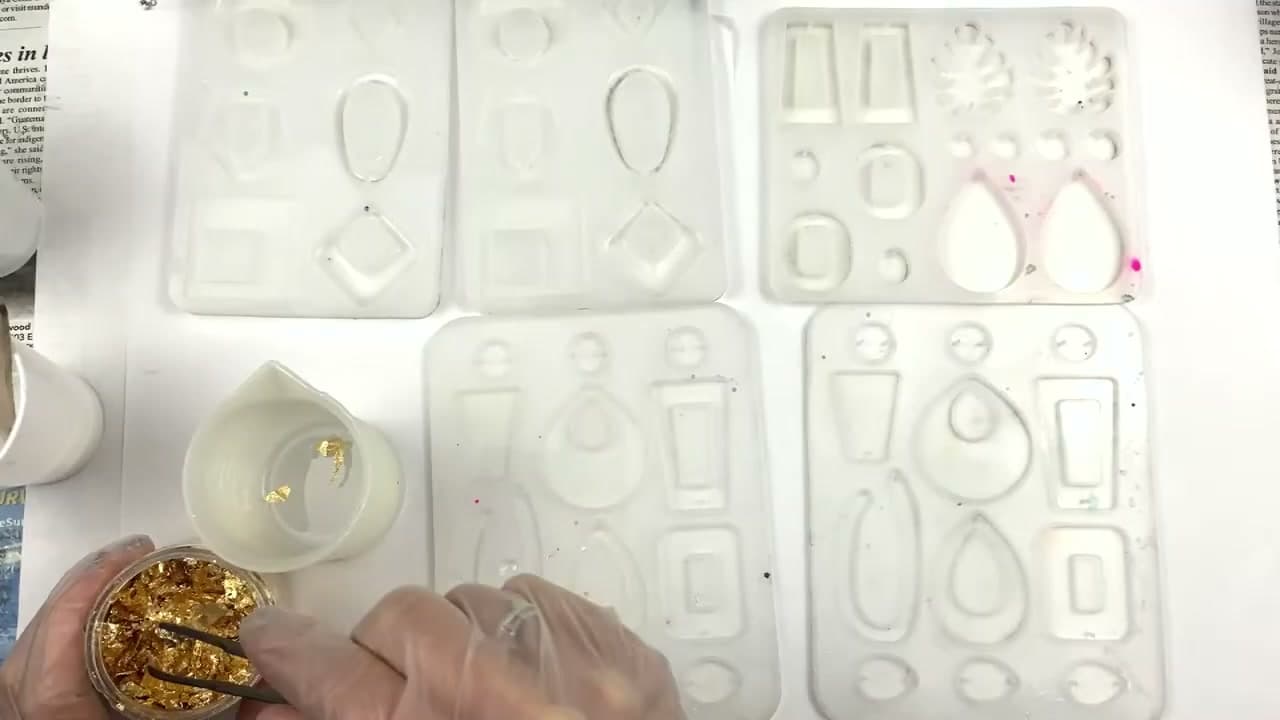 Step 5: Add Gold Foil to the Clear Cup - How to Make Resin Earrings: Beginner DIY in 9 Easy Steps