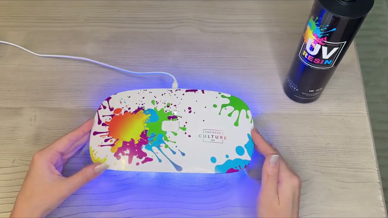 Step 6: Cure the First Layer Under the UV Lamp - How to Make UV Resin Flower Earrings (DIY Tutorial)