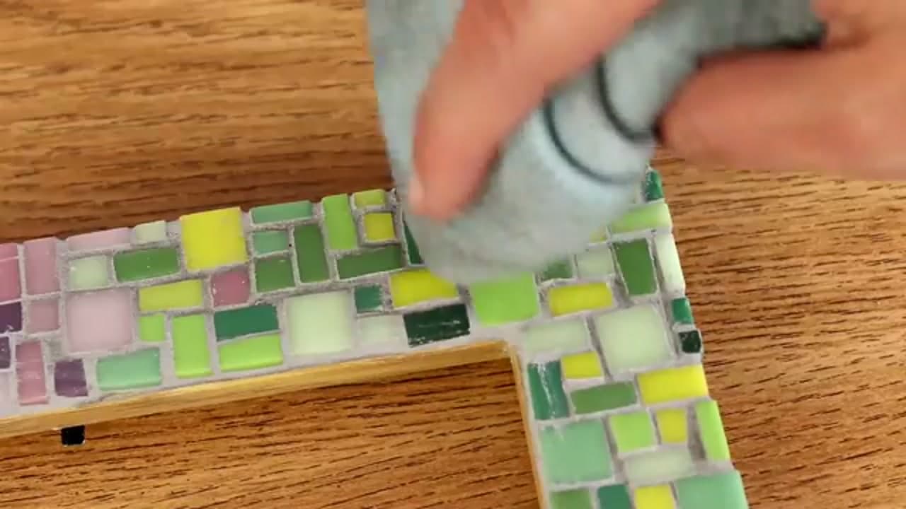 The finished result: How to Make a Mosaic Picture Frame