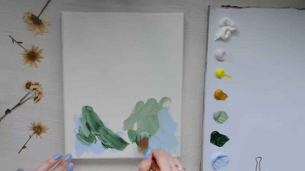 Step 1: Step 1: Block In the Green Background