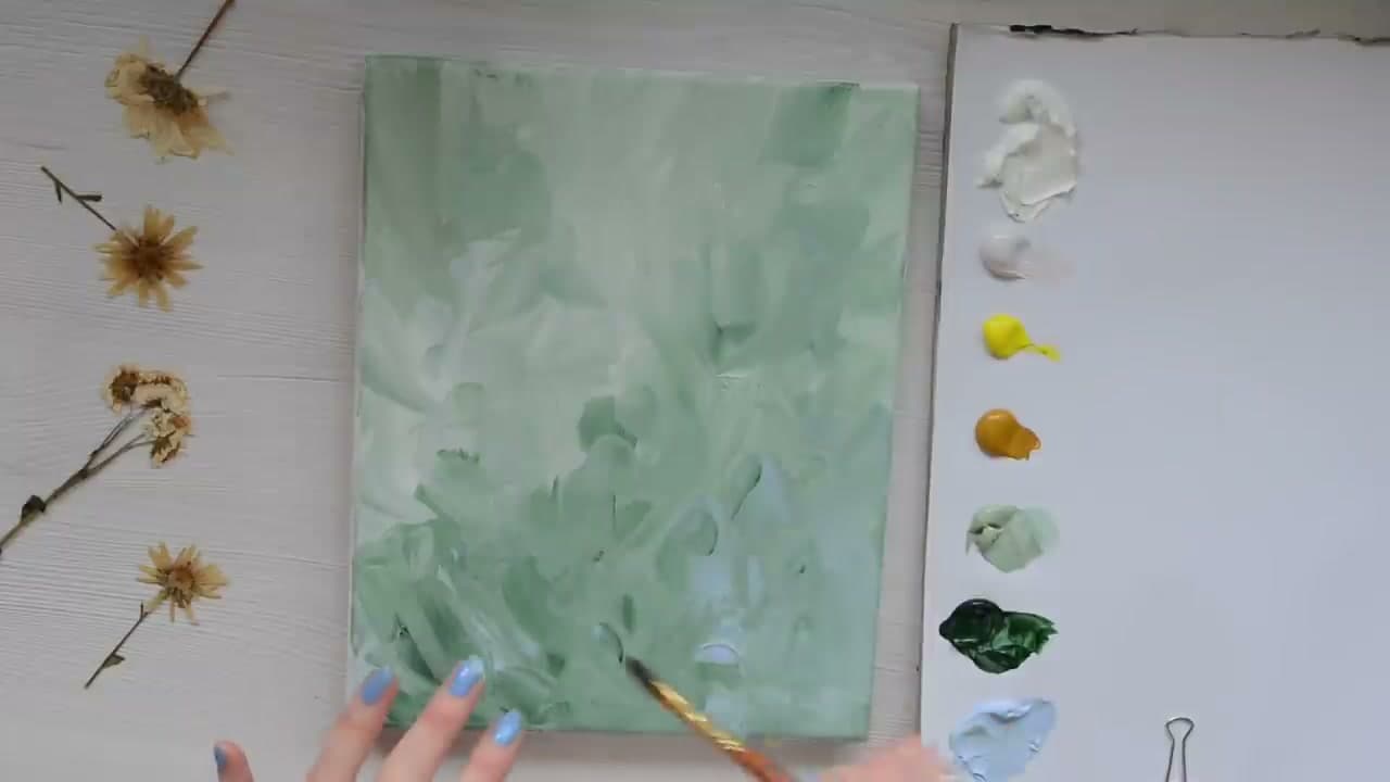 Step 2: Blend the Background Soft - How to Paint Daisies in Acrylics