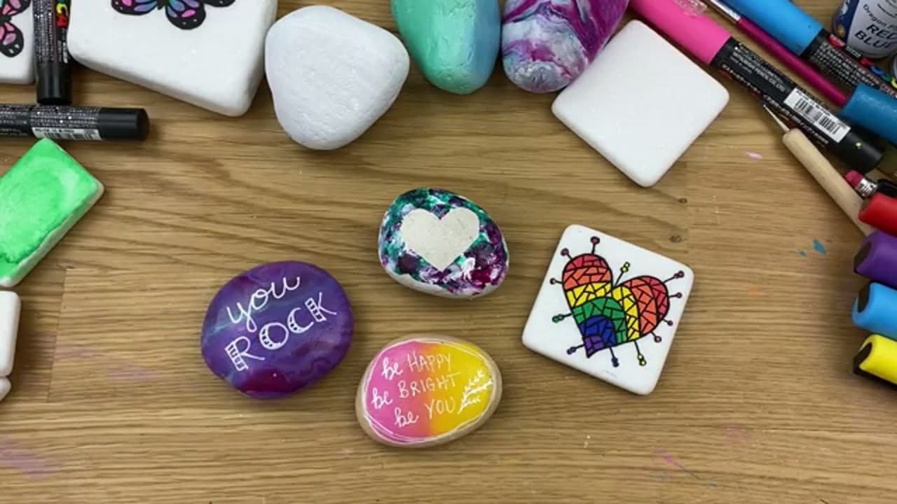 The finished result: How to Paint Rocks