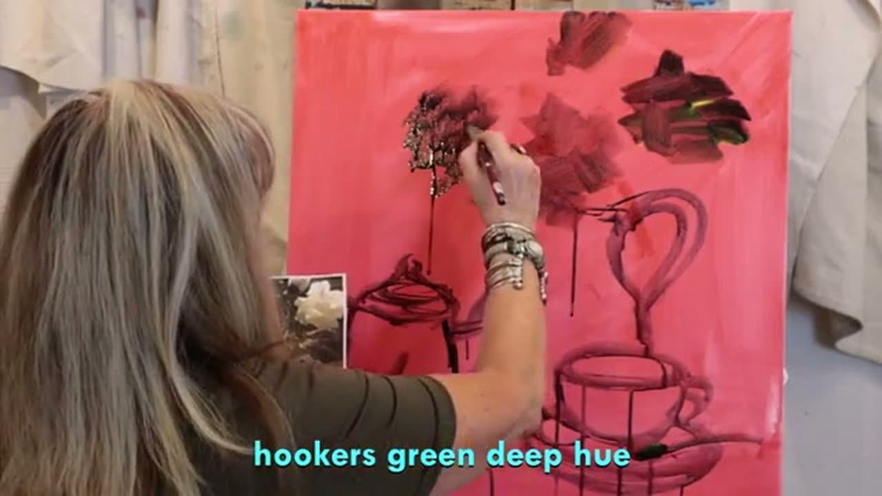 Step 2: Step 2: Paint Hookers Green Stems and Drippy Leaf Shapes