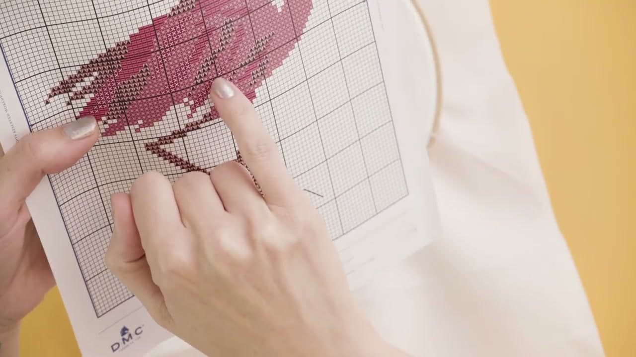 Step 6: Work Your First Row of Stitches - How to Read a Cross Stitch Pattern