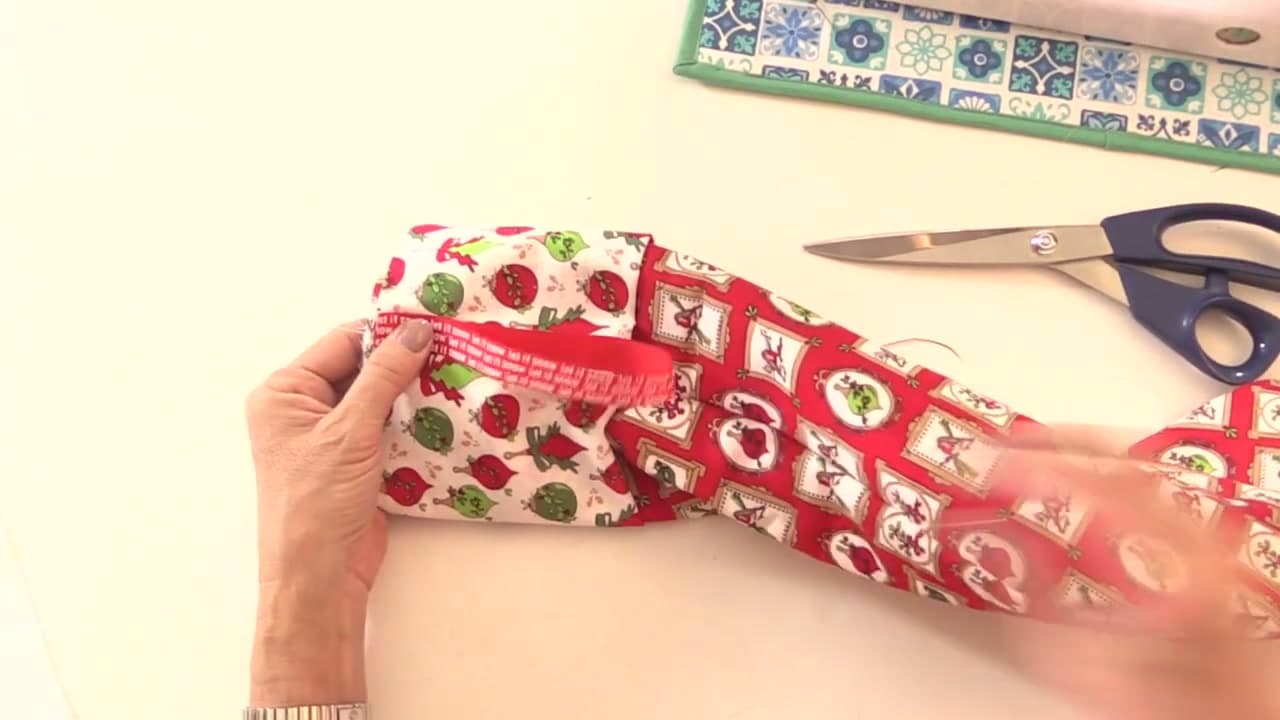 Step 9: Attach the Cuff and the Hanging Loop - How to Make a Christmas Stocking