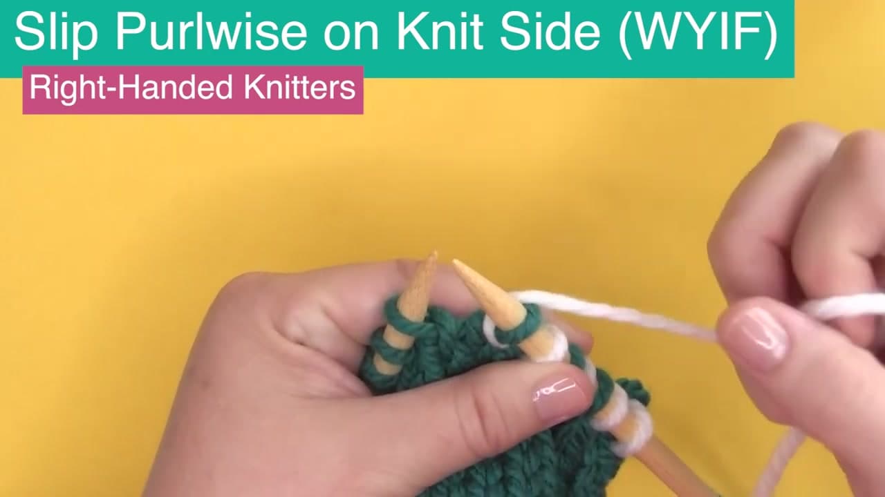 Step 4: Yarn Position - WYIF and WYIB - How to Slip Stitch in Knitting (Purlwise vs Knitwise)
