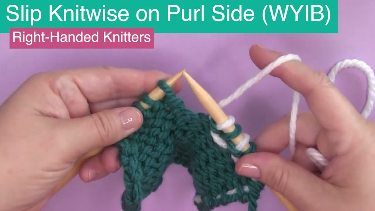 Step 5: Slip on the Purl Side - How to Slip Stitch in Knitting (Purlwise vs Knitwise)