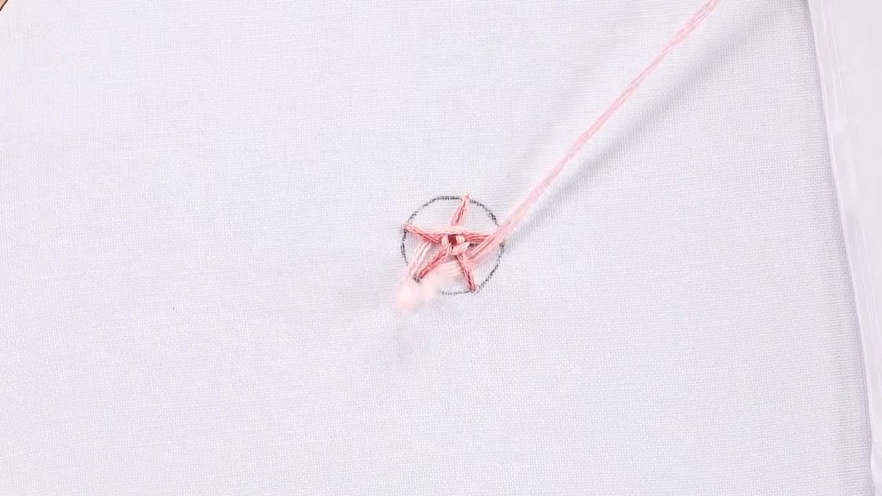 Step 4: Start Weaving Over and Under - How to Embroider a Rose (Easy Woven Wheel Stitch)